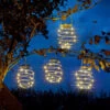 Smart Solar LED Lantern 12cm SPIRALIGHT Hanging Warm White 4-Pack Silver -Home Lighting Store 1080043 Spiralights 4 Pack Night insitu 47189.1678096561