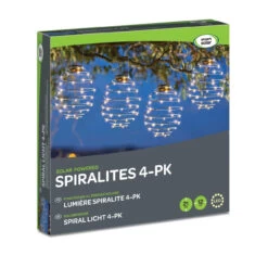 Smart Solar LED Lantern 12cm SPIRALIGHT Hanging Warm White 4-Pack Silver -Home Lighting Store 1080043 Spiralights BOX 3D 15221.1678096561