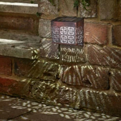 Smart Solar LED Wall And Fence Light Maroc Cool White Bronze