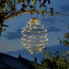 Smart Solar LED Lantern 28cm MEGA SPIRALIGHT Hanging Warm White Silver -Home Lighting Store 1080819 Mega SpiraLight Warm White Night Insitu 90063.1678096619