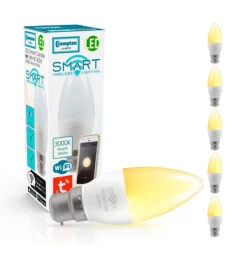 Crompton Candle LED Light Bulb Smart WiFi B22 5W (40W Eqv) Warm White 5-Pack