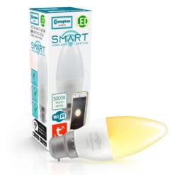 Crompton Candle LED Light Bulb Smart WiFi B22 5W (40W Eqv) Warm White