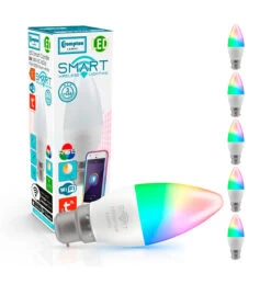 Crompton Candle LED Light Bulb Smart WiFi B22 5W (40W Eqv) Warm White + RGB 5-Pack