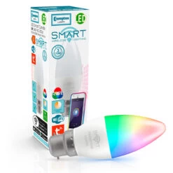 Crompton Candle LED Light Bulb Smart WiFi B22 5W (40W Eqv) Warm White + RGB 5-Pack -Home Lighting Store 12363 image1 13244.1637578450.1280.1280 80664.1637661635
