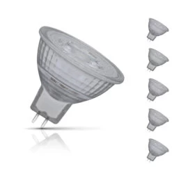 Crompton Lamps LED MR16 Bulbs 5W GU5.3 12V (5 Pack) Warm White (35W Eqv)