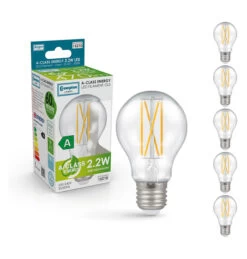 Crompton Ultra-Efficient LED GLS 2.2W E27 5-Pack Warm White (40W Eqv)
