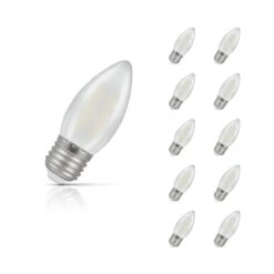 Crompton Candle LED Light Bulb E27 2.5W (25W Eqv) Warm White 10-Pack Pearl