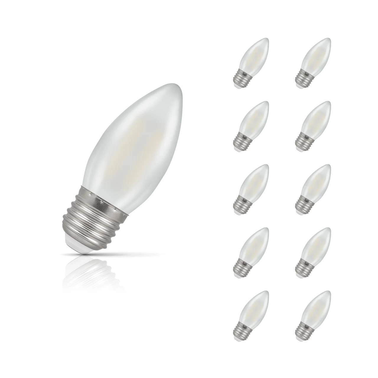 Crompton Candle LED Light Bulb E27 2.5W (25W Eqv) Warm White 10-Pack Pearl 3 Crompton Candle LED Light Bulb E27 2.5W (25W Eqv) Warm White 10-Pack Pearl