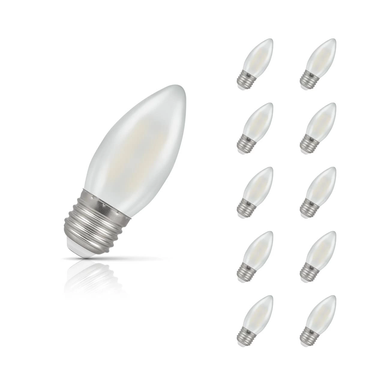 Crompton Candle LED Light Bulb E27 2.5W (25W Eqv) Cool White 10-Pack Pearl 3 Crompton Candle LED Light Bulb E27 2.5W (25W Eqv) Cool White 10-Pack Pearl