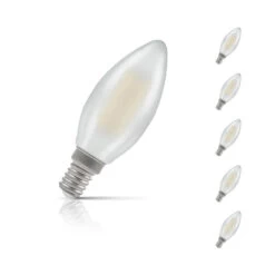 Crompton Candle LED Light Bulb Dimmable E14 5W (40W Eqv) Cool White 5-Pack Pearl
