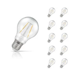 Crompton GLS LED Light Bulb E27 4.2W (40W Eqv) Warm White 10-Pack Filament Clear