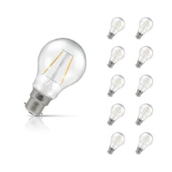 Crompton GLS LED Light Bulb B22 4.2W (40W Eqv) Warm White 10-Pack Filament Clear