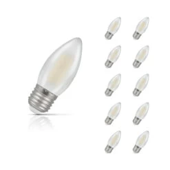 Crompton Candle LED Light Bulb E27 4.2W (40W Eqv) Warm White 10-Pack Pearl