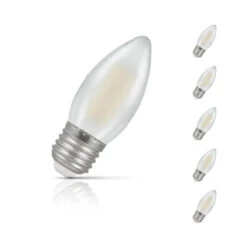 Crompton Candle LED Light Bulb E27 4.2W (40W Eqv) Warm White 5-Pack Pearl