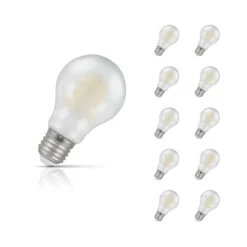Crompton GLS LED Light Bulb E27 7W (60W Eqv) Warm White 10-Pack Filament Pearl