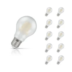 Crompton GLS LED Light Bulb E27 7W (60W Eqv) Cool White 10-Pack Filament Clear