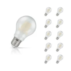Crompton GLS LED Light Bulb E27 7W (60W Eqv) Cool White 10-Pack Filament Pearl