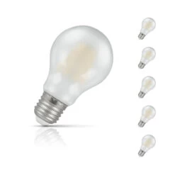 Crompton GLS LED Light Bulb E27 7W (60W Eqv) Cool White 5-Pack Filament Pearl