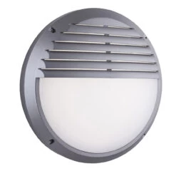 Firstlight Luca Anti-Corrosion Style LED Bulkhead 10W Eyelid Cool White In Silver Resin And Opal