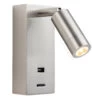 Firstlight Clifton LED Wall Spotlight 3W With USB Port And On/Off Switch Warm White Brushed Steel -Home Lighting Store 2896BS Main 40768.1578928268 44548.1698831608