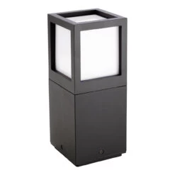 Firstlight Evo Modern Style LED 265mm Post Light 15W Warm White In Graphite And Opal