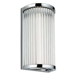 Firstlight Jewel Modern Style LED Shield Wall Light 4W Warm White In Chrome And Clear Glass