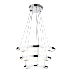 Firstlight Esprit Modern Style LED 3-Ring Pendant Light 31W Warm White Chrome