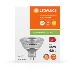 Ledvance LED MR16 Bulb 8W GU5.3 12V Dimmable (5 Pack) Warm White 10 Ledvance LED MR16 Bulb 8W GU5.3 12V Dimmable (5 Pack) Warm White -Home Lighting Store 4099854050473 255 FC1 MR16 50 DIM PFM 8W 927 GL GU5.3 16224.1700061166