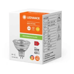 Ledvance LED MR16 Bulb 8W GU5.3 12V Dimmable (5 Pack) Warm White 11 Ledvance LED MR16 Bulb 8W GU5.3 12V Dimmable (5 Pack) Warm White -Home Lighting Store 4099854050473 257 FC1 MR16 50 DIM PFM 8W 927 GL GU5.3 87042.1700061166