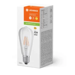Ledvance LED ST64 4W E27 Parathom Classic 40 Filament Warm White Clear -Home Lighting Store 4099854070013 257 FC1 EDISON 40 PFM 4W 827 FIL E27 11730.1699285162