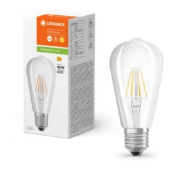 Ledvance LED ST64 4W E27 Parathom Classic 40 Filament Warm White Clear -Home Lighting Store 4099854070013 290 FC1 EDISON 40 PFM 4W 827 FIL E27 54098.1699285162