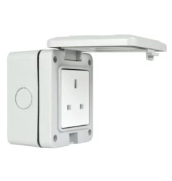 Mercury Socket Weatherproof Outdoor 13A Grey IP55 -Home Lighting Store 429917UK CO2 11651.1620388172