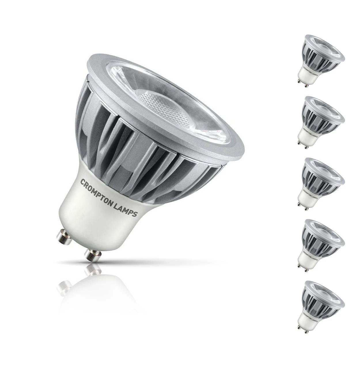 Crompton Lamps LED GU10 Bulbs 5W (5 Pack) Cool White 45° 3 Crompton Lamps LED GU10 Bulbs 5W (5 Pack) Cool White 45°