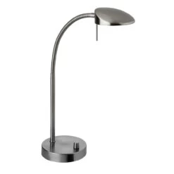 Firstlight Milan Modern Style LED Desk Lamp 10W Dim With Dimmer Control Warm White Brushed Steel