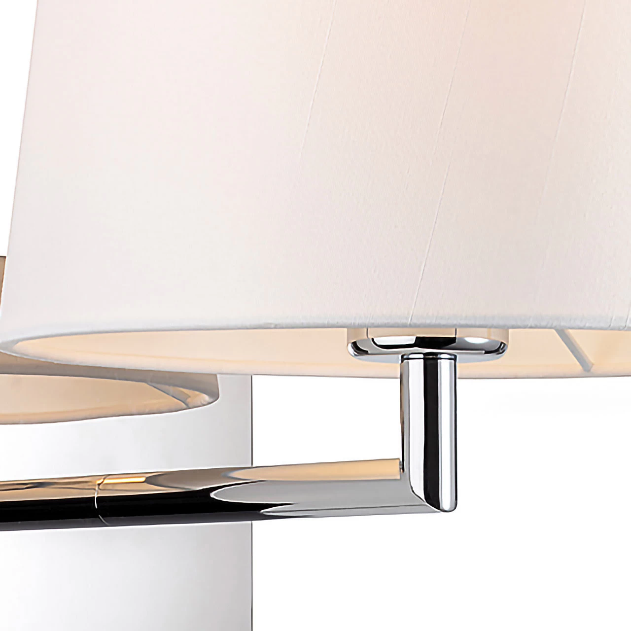 Firstlight Grand Contemporary Style LED 2-Light Wall Light 1W Warm White Chrome And Cream Shade 4 Firstlight Grand Contemporary Style LED 2-Light Wall Light 1W Warm White Chrome And Cream Shade - Image 2