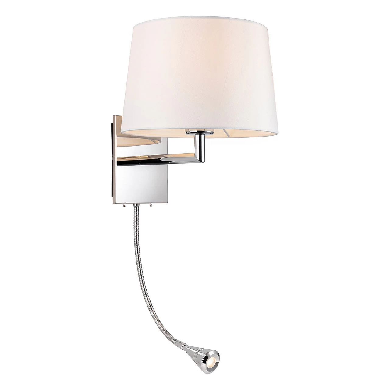 Firstlight Grand Contemporary Style LED 2-Light Wall Light 1W Warm White Chrome And Cream Shade 3 Firstlight Grand Contemporary Style LED 2-Light Wall Light 1W Warm White Chrome And Cream Shade
