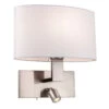 Firstlight Webster LED 2-Light Wall Light 1W Warm White Brushed Steel And Cream Shade -Home Lighting Store 4938BS Main 86571.1578928268 43363.1698831564