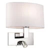 Firstlight Webster Contemporary Style LED 2-Light Wall Light 1W Warm White Chrome And Cream Shade -Home Lighting Store 4938CH Main 59387.1578928268 97641.1698831566