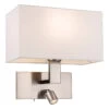 Firstlight Raffles LED 2-Light Wall Light 1W Warm White Brushed Steel And Cream Shade -Home Lighting Store 4940BSCR Main 37221.1578928268 64376.1698831569