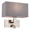Firstlight Raffles LED 2-Light Wall Light 1W Warm White Brushed Steel And Grey Shade -Home Lighting Store 4940BSGR Main 38608.1578928268 59485.1698831572