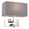 Firstlight Raffles Contemporary Style LED 2-Light Wall Light 1W Warm White Chrome And Grey Shade -Home Lighting Store 4940CHGR Main 96107.1578928268 10734.1698831580