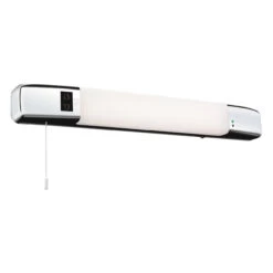 Firstlight Slimline LED Shaver Light 8W With On/Off Pull Cord Cool White In Chrome And Opal