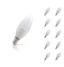 Crompton Candle LED Light Bulb Dimmable E14 5W (40W Eqv) Daylight 10-Pack