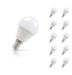 Crompton Golfball LED Light Bulb E14 5W (40W Eqv) Cool White 10-Pack