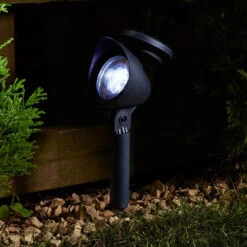 SuperBright Solar Powered LED Garden Spotlight PRIMA 4-Pack White Black