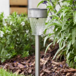 SuperBright Solar Powered LED Stake Light CYGNUS 4-Pack Warm White Metallic Dark Grey -Home Lighting Store 6816 Cygnus Stake Light Day Insitu 96323.1653989374