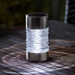 SuperBright Solar Powered LED Stake Light MARTELLO 3-Pack White Brushed Stainless Steel 11 SuperBright Solar Powered LED Stake Light MARTELLO 3-Pack White Brushed Stainless Steel -Home Lighting Store 6819 Martello Stainless Steel Table Top Night insitu 77033.1653989226