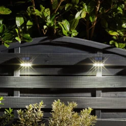 SuperBright Solar Powered LED PREMIER Wall And Fence Light 4-Pack White Black