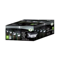 SuperBright Solar Powered LED Post Light 4-Pack White Black -Home Lighting Store 6825 Post Light 4 Pack Box 3D 24155.1653987558