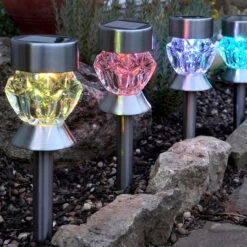 Smart Solar LED Crystal Effect Stake Light 4-Pack Colour Changing And White